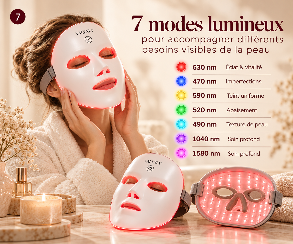 VALYNIA Shift Mask — 7 modes lumineux
